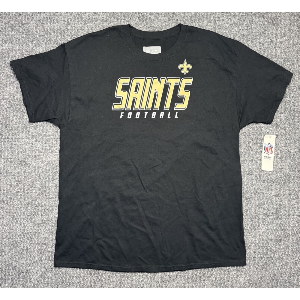 New Orleans Saints T-Shirt Football NFL Team Apparel Black Men's Size XL NWT